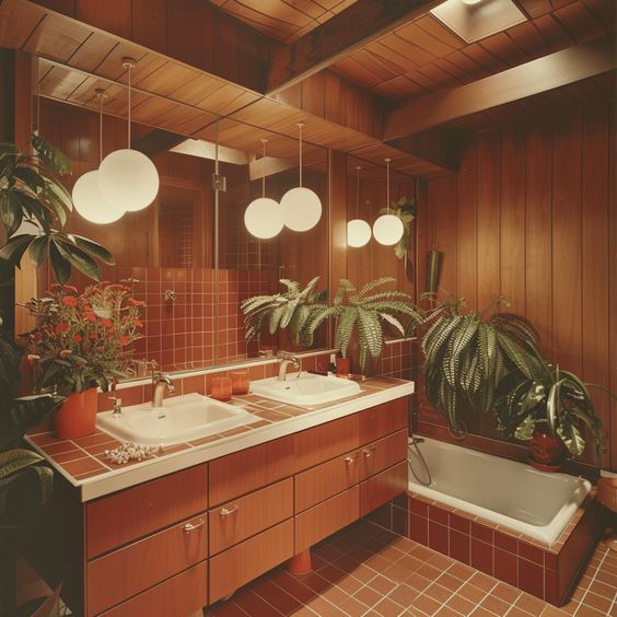70s Interieur Badkamer - sfeervolle badkamer 6