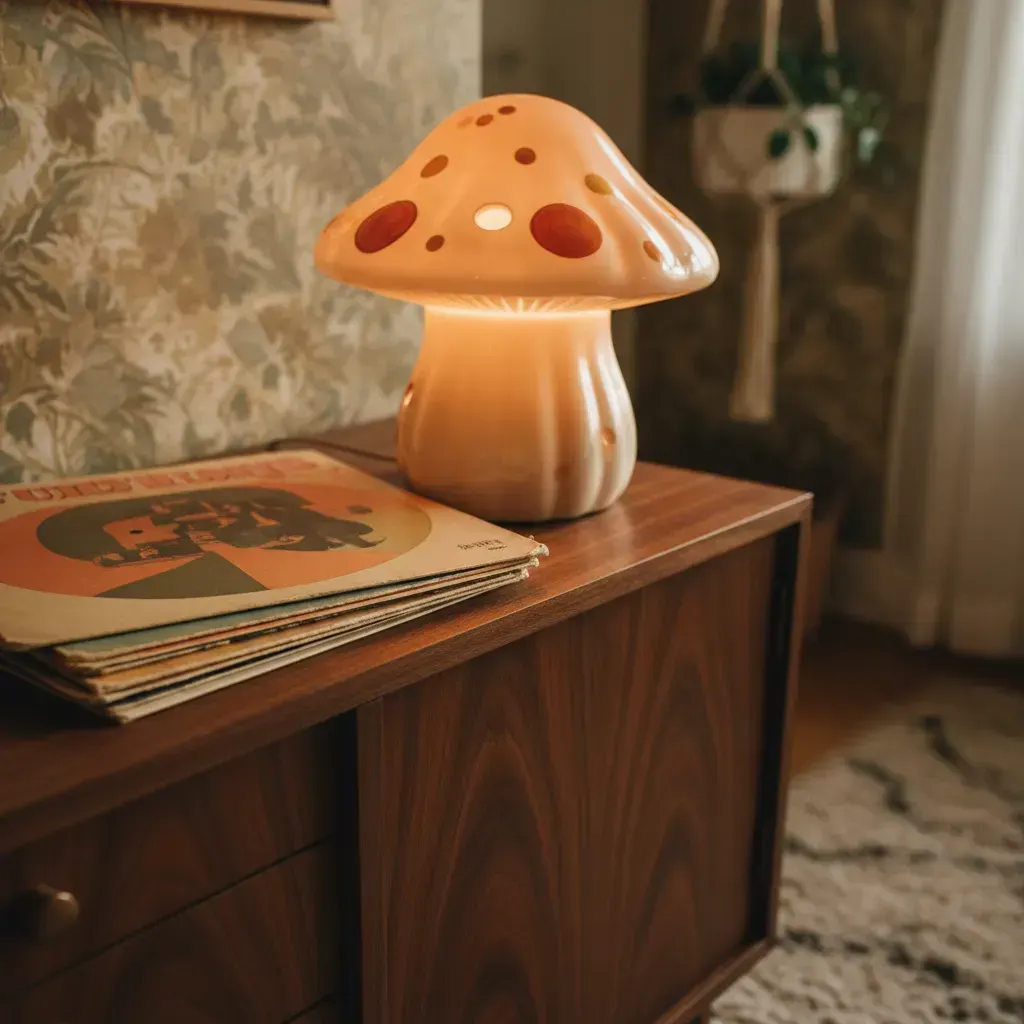 70s Interieur Woonkamer - detail van materialen en textuur