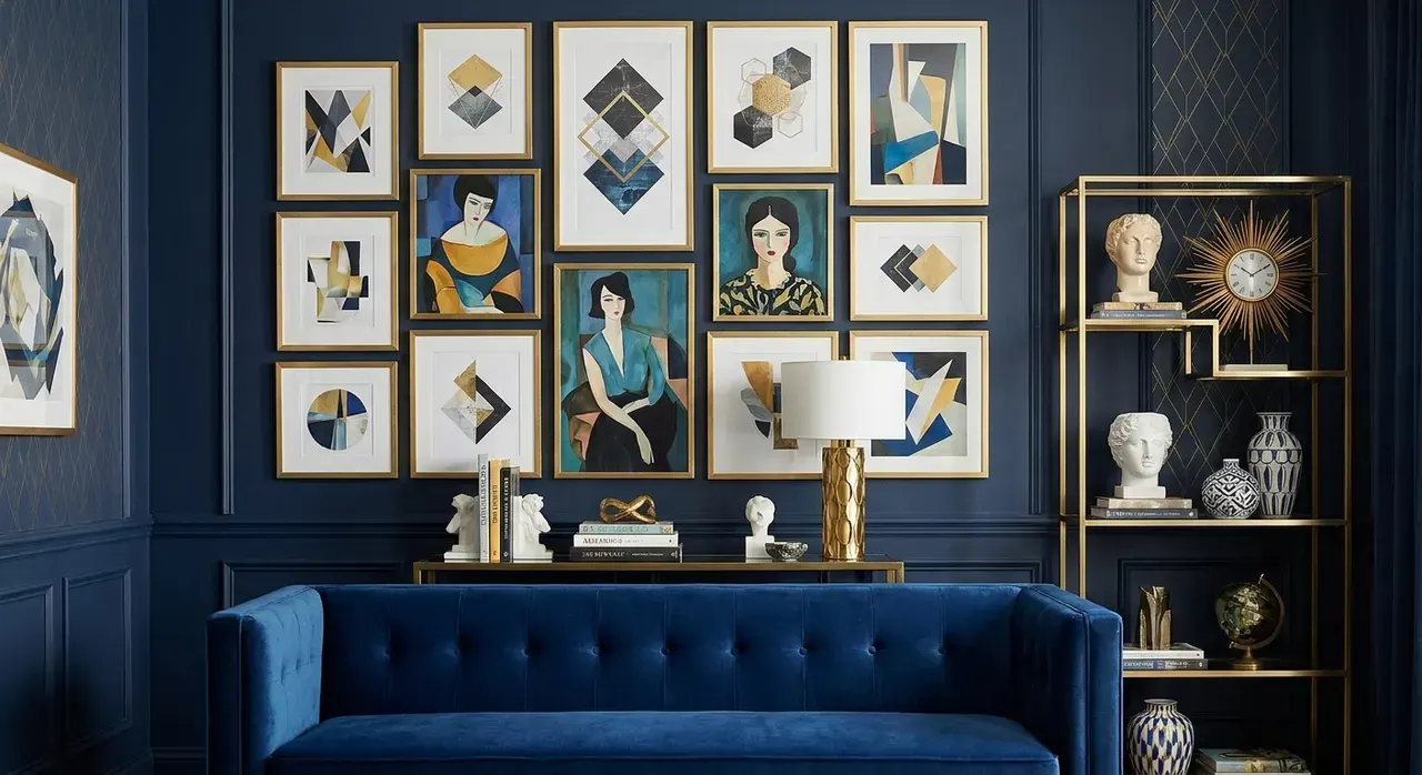 Art Deco Woonkamer - galerij wand