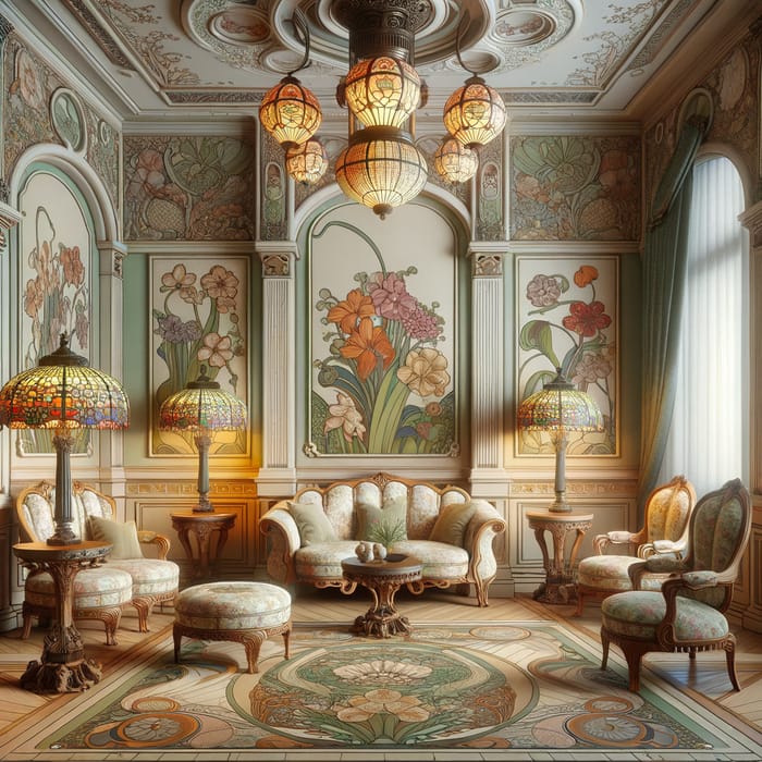 Art Nouveau Woonkamer - sfeervolle woonkamer 9