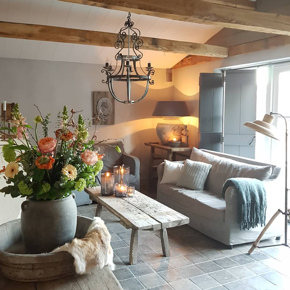 Cottagecore Woonkamer - sfeervolle woonkamer 15