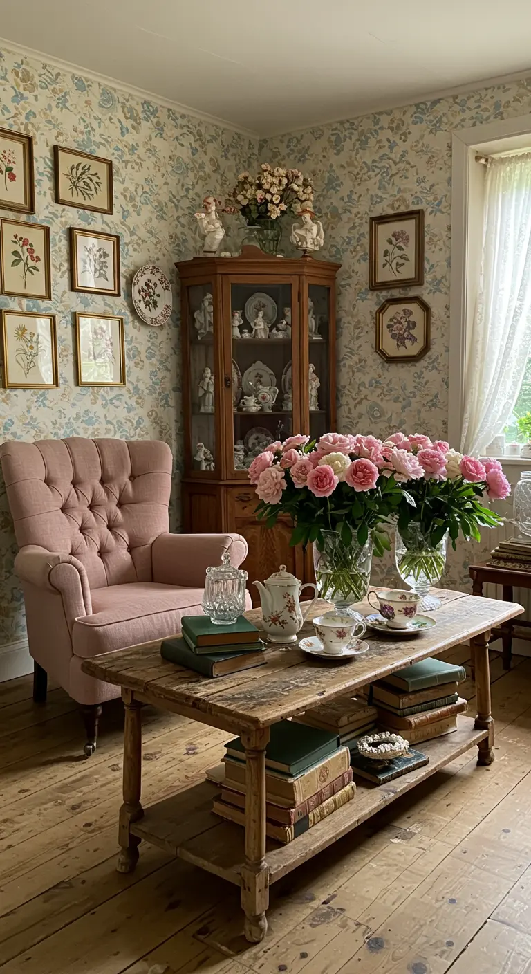 Cottagecore Woonkamer - sfeervolle woonkamer 17