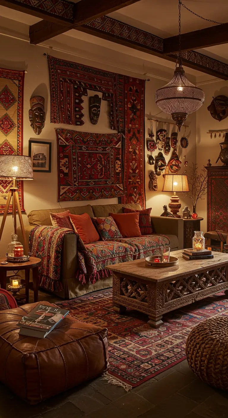 Ethnostijl Woonkamer - sfeervolle woonkamer 2