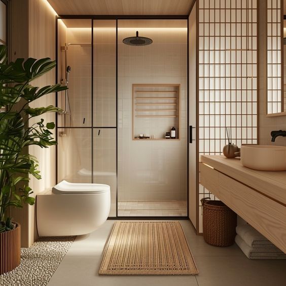 Japandi Badkamer - sfeervolle badkamer 7