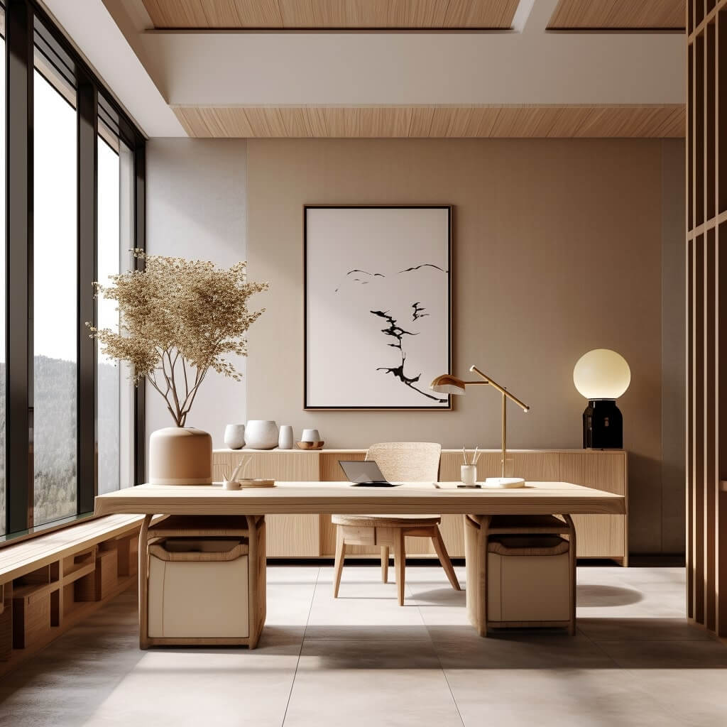 Japandi Werkkamer - sfeervolle werkkamer 6