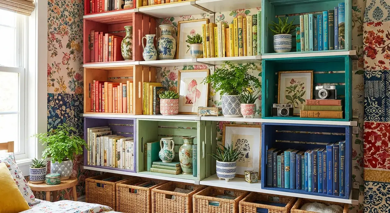 Maximalistisch Slaapkamer - rekken en opbergen