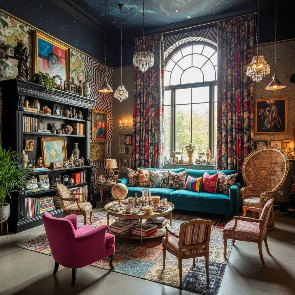 Maximalistisch Woonkamer - alternatieve hoek