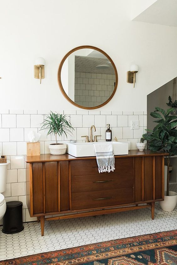 Midcentury Modern Badkamer - sfeervolle badkamer 1