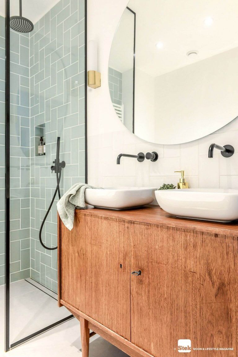 Midcentury Modern Badkamer - sfeervolle badkamer 14