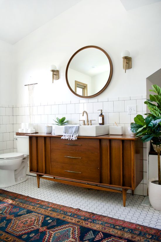 Midcentury Modern Badkamer - sfeervolle badkamer 15