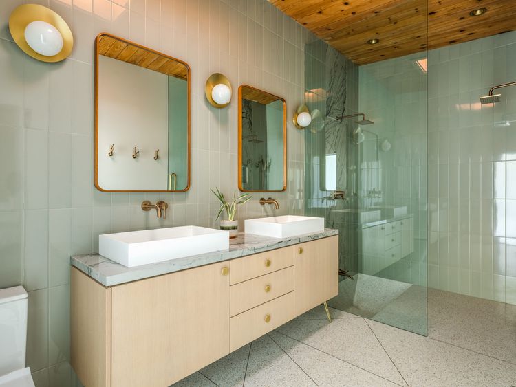 Midcentury Modern Badkamer - sfeervolle badkamer 20