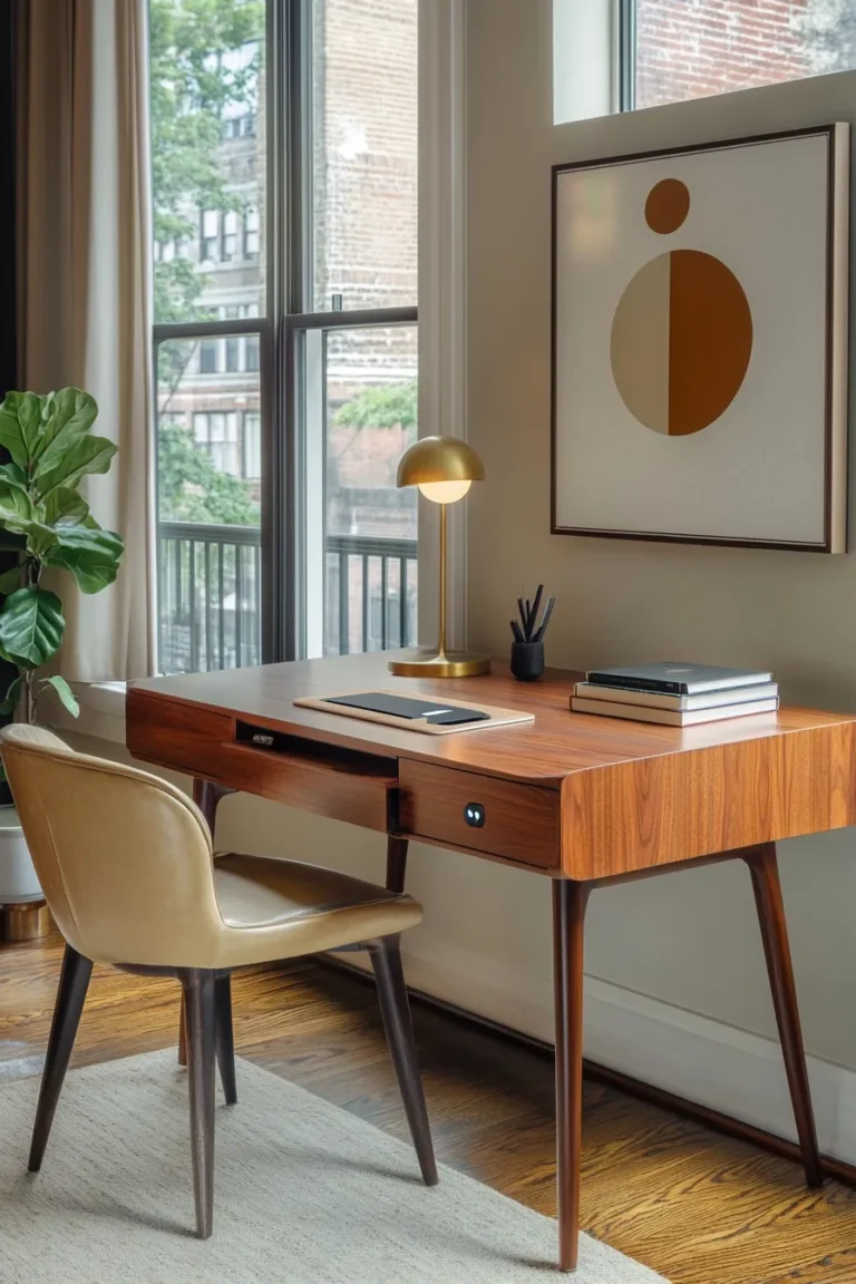 Midcentury Modern Werkkamer - sfeervolle werkkamer 6