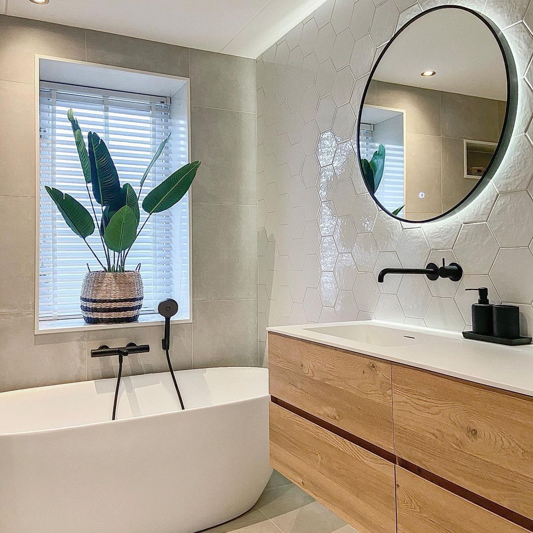 Organic Modern Badkamer - sfeervolle badkamer 2
