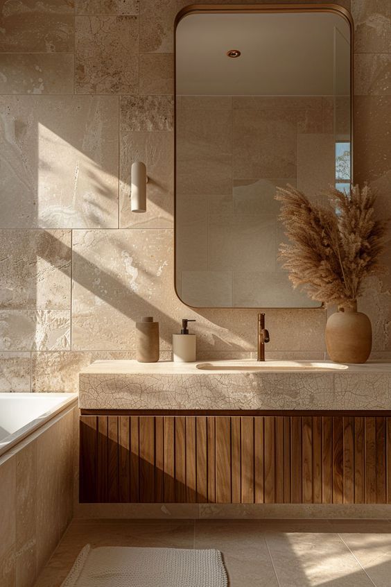 Organic Modern Badkamer - sfeervolle badkamer 20