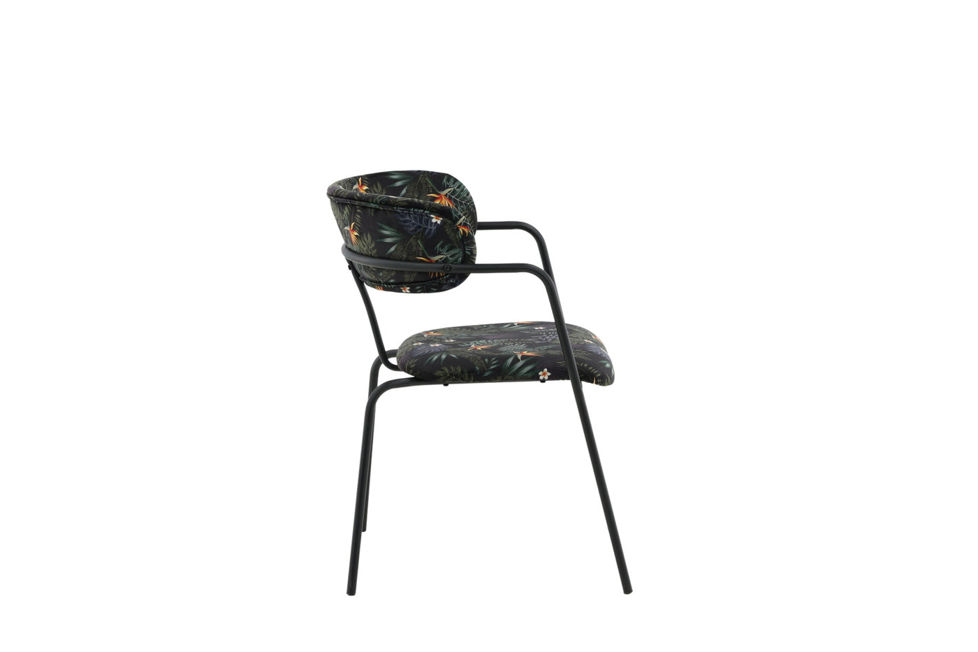 Gestoffeerde Eetkamerstoelen met Bloemprint (set van 4)