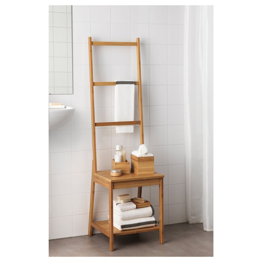 IKEA RÅGRUND bamboe stoel met handdoekrek