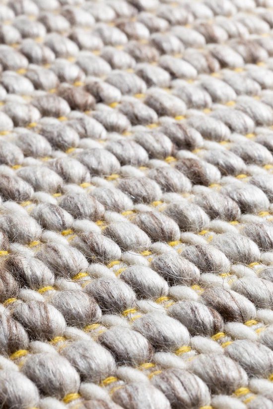 Handgeweven wollen vloerkleed naturel aardetinten 200x300