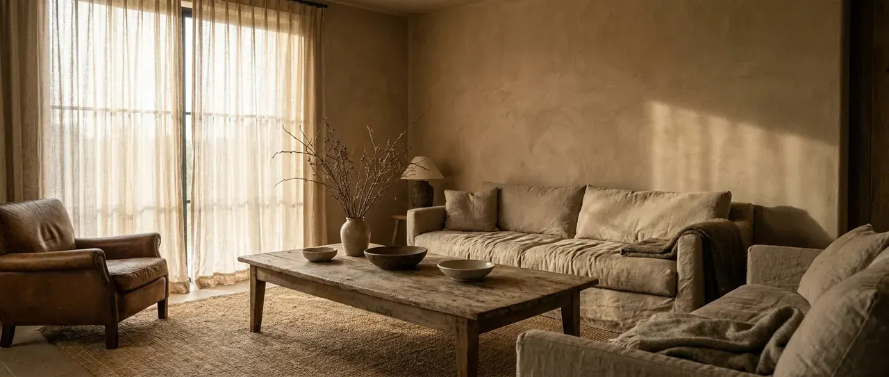 Wabi-Sabi woonkamer